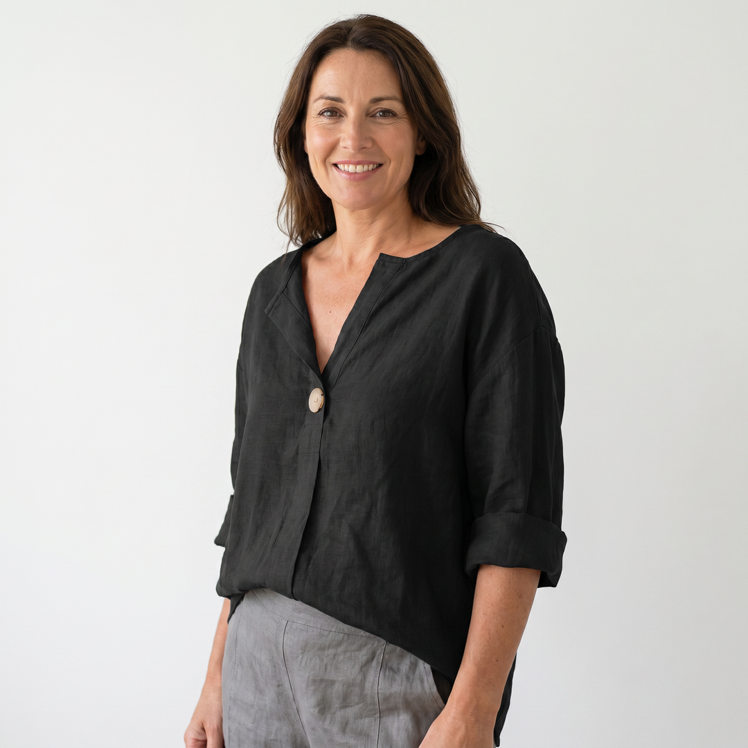 Nora | Linen V-Neck Casual Blouse