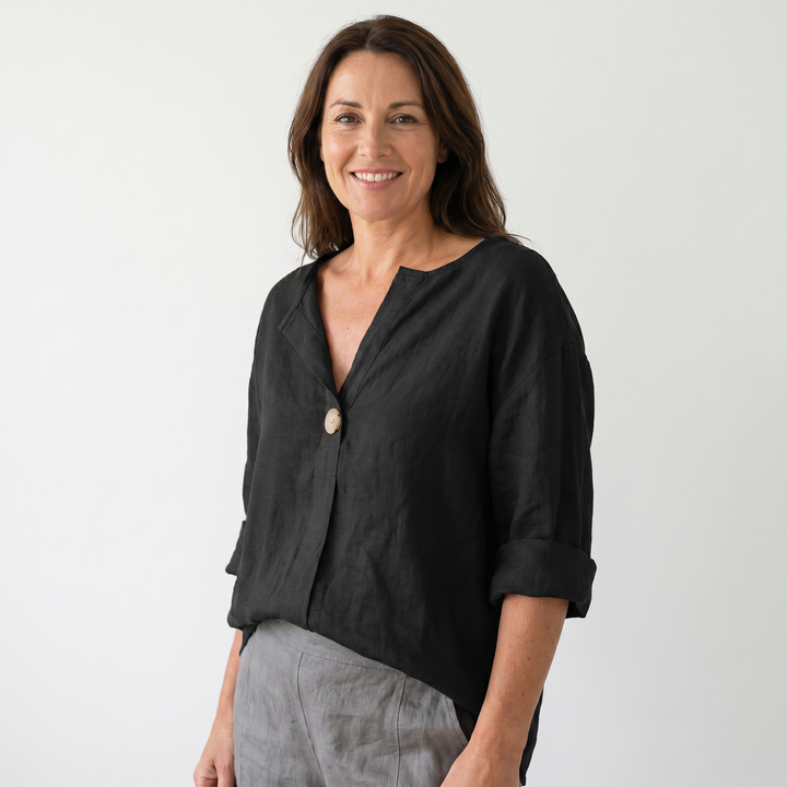 Nora | Linen V-Neck Casual Blouse