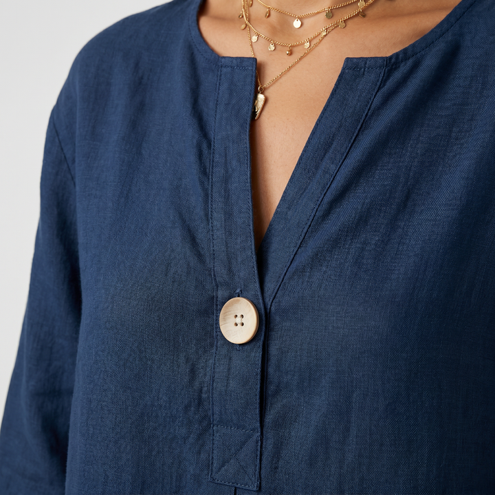 Nora | Linen V-Neck Casual Blouse