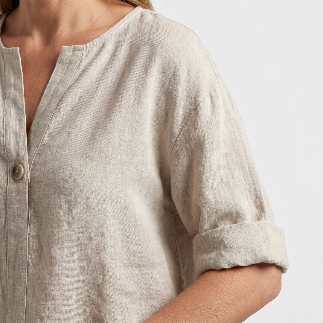 Nora | Linen V-Neck Casual Blouse