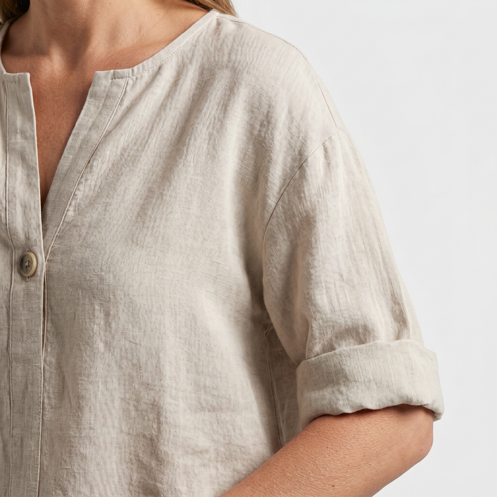 Nora | Linen V-Neck Casual Blouse
