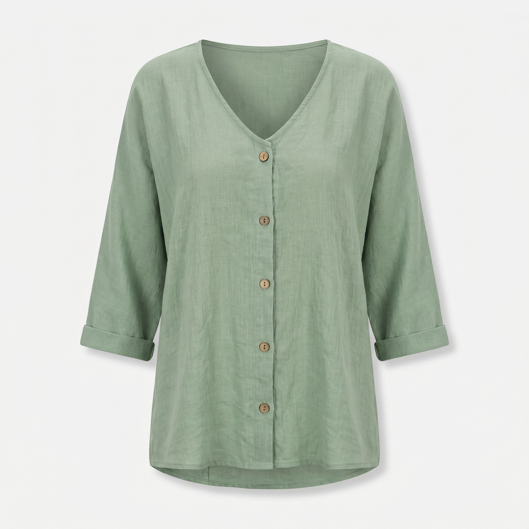 Layla | Relaxed Summer Blouse with Button-Up