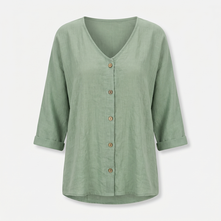 Layla | Relaxed Summer Blouse with Button-Up