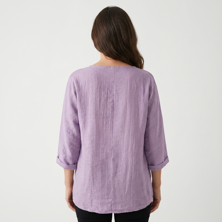 Layla | Relaxed Summer Blouse with Button-Up