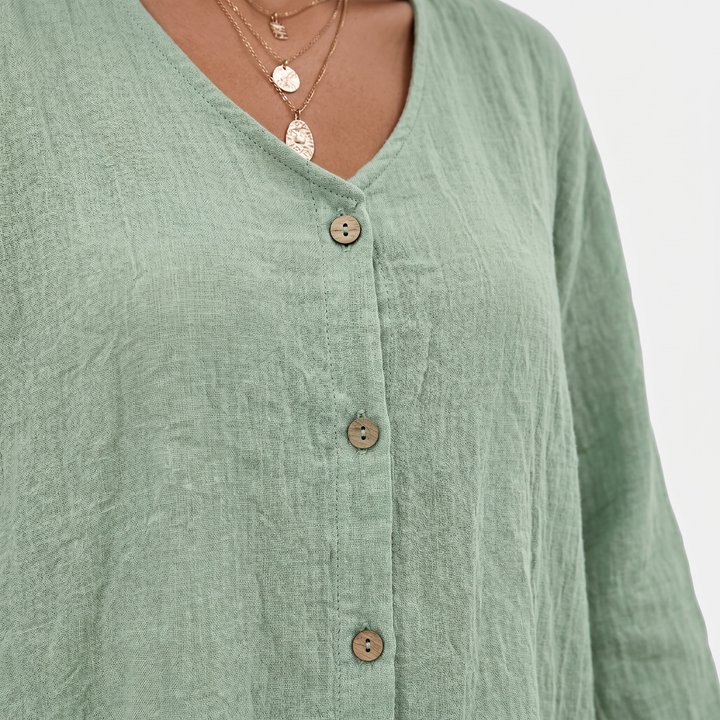 Layla | Relaxed Summer Blouse with Button-Up