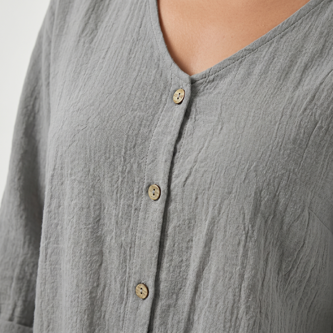 Layla | Relaxed Summer Blouse with Button-Up
