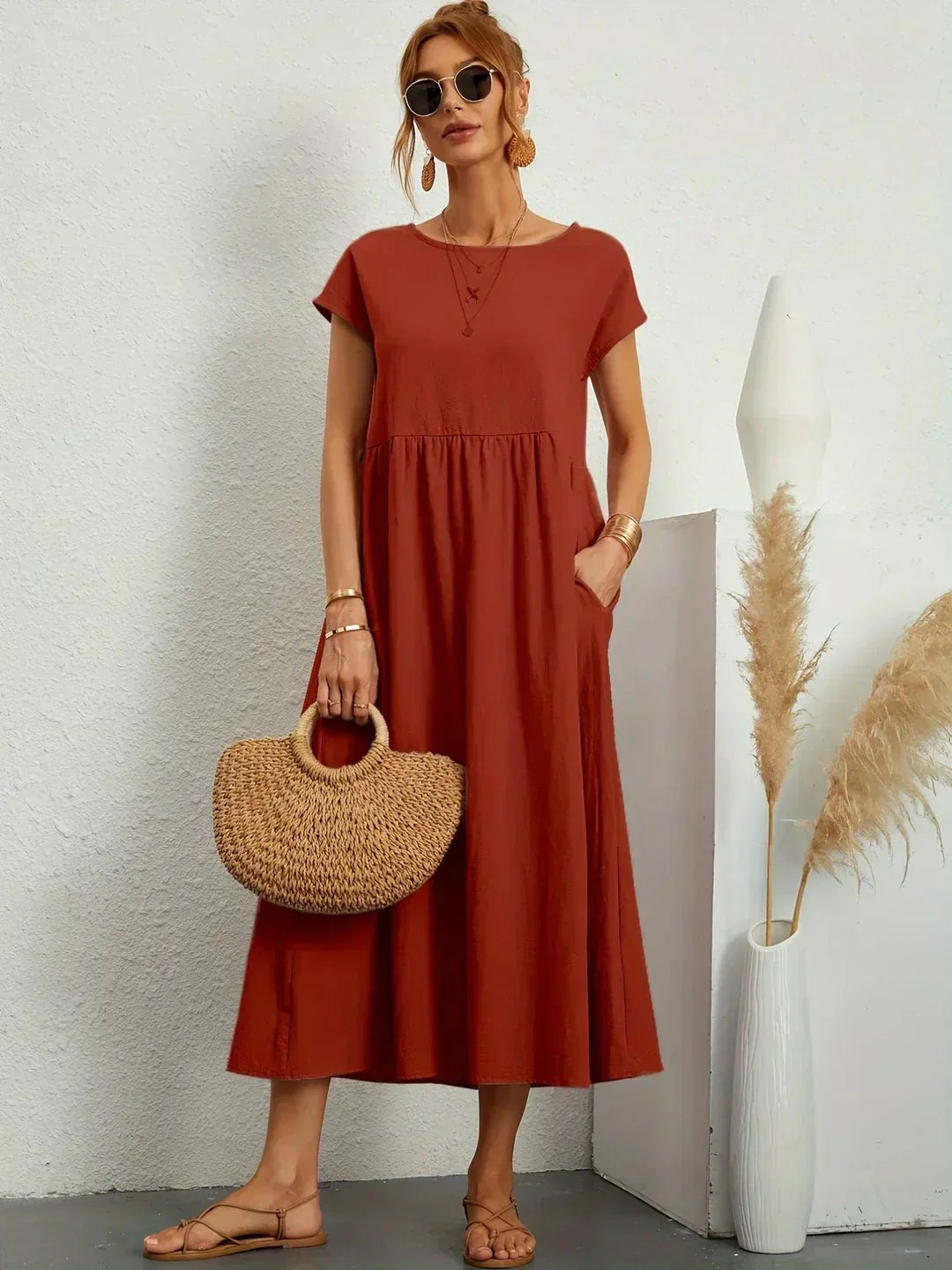 Ursina™ | Fluid Midi Dress