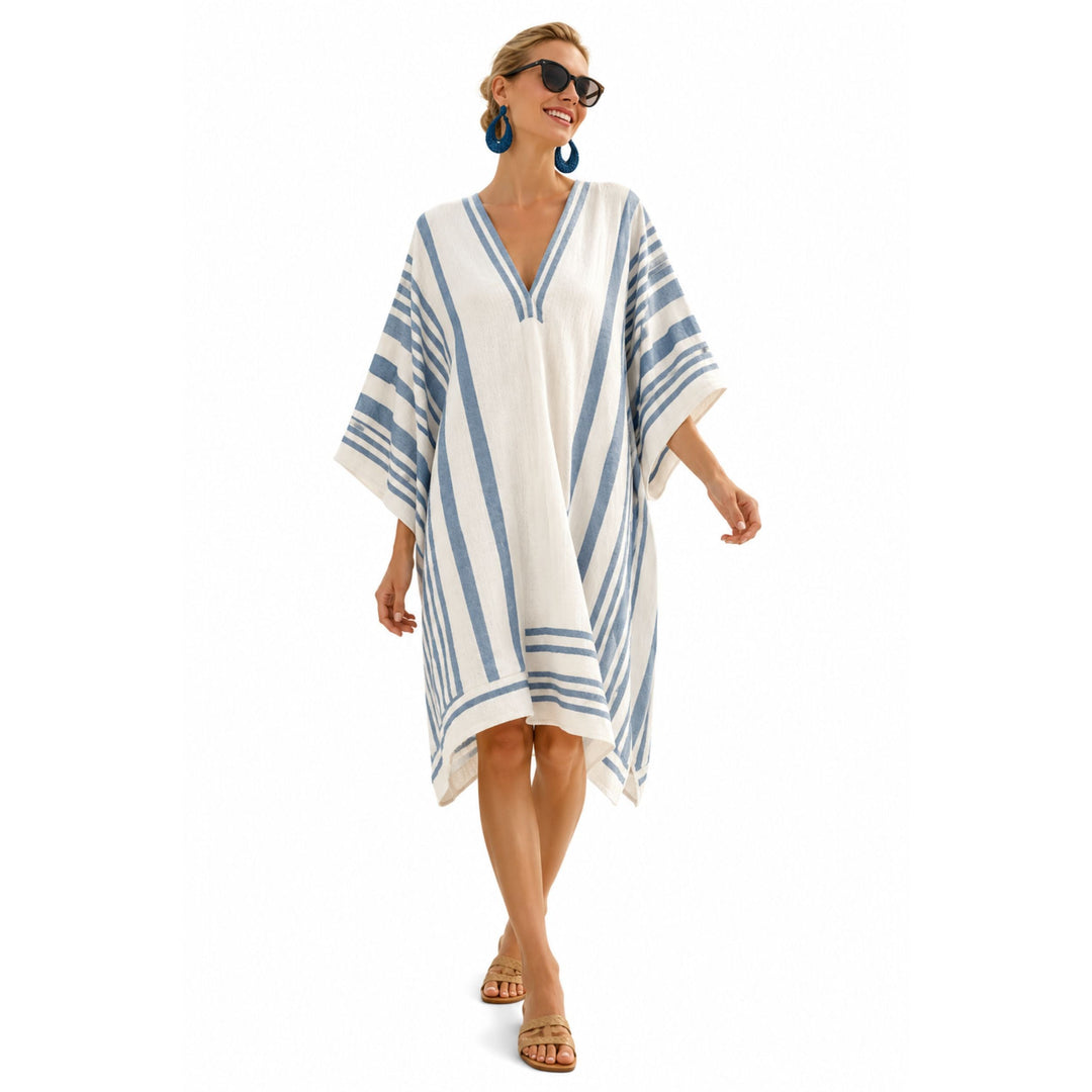 Ivy | Striped V-Neck Summer Dress – Elegant Everyday Style