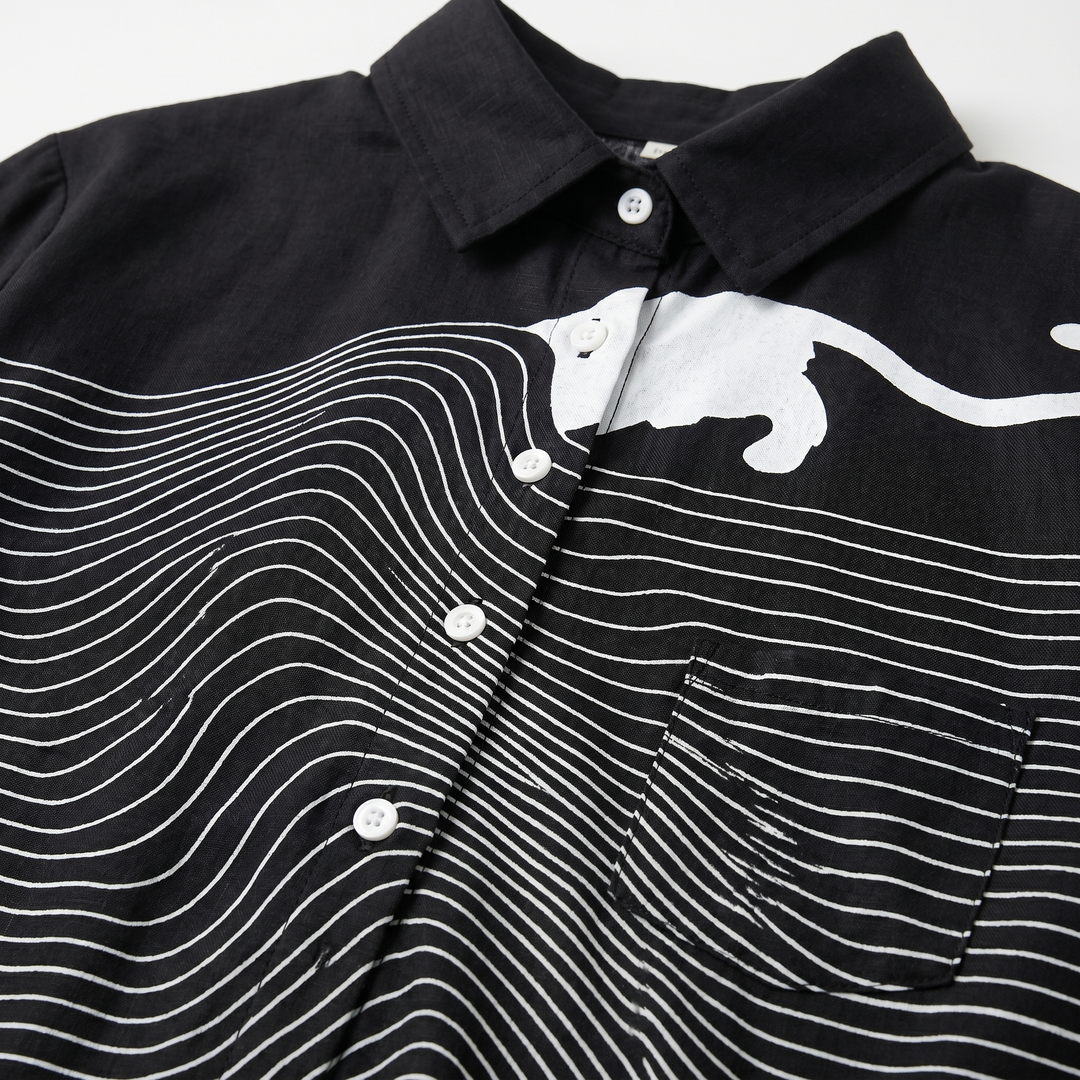 Rose | Oversized Blouse with Dog Print