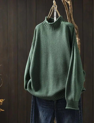 Barbara relaxed knit jumper in Green by Cévora London