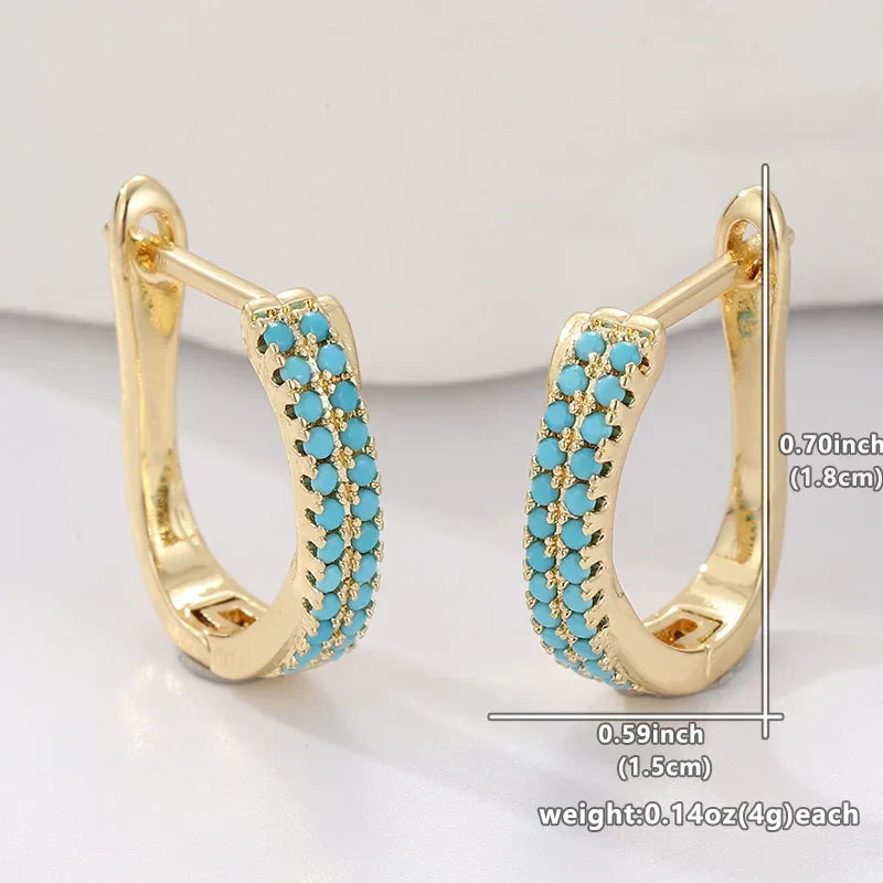 Turquoise Classic Hoop Earrings