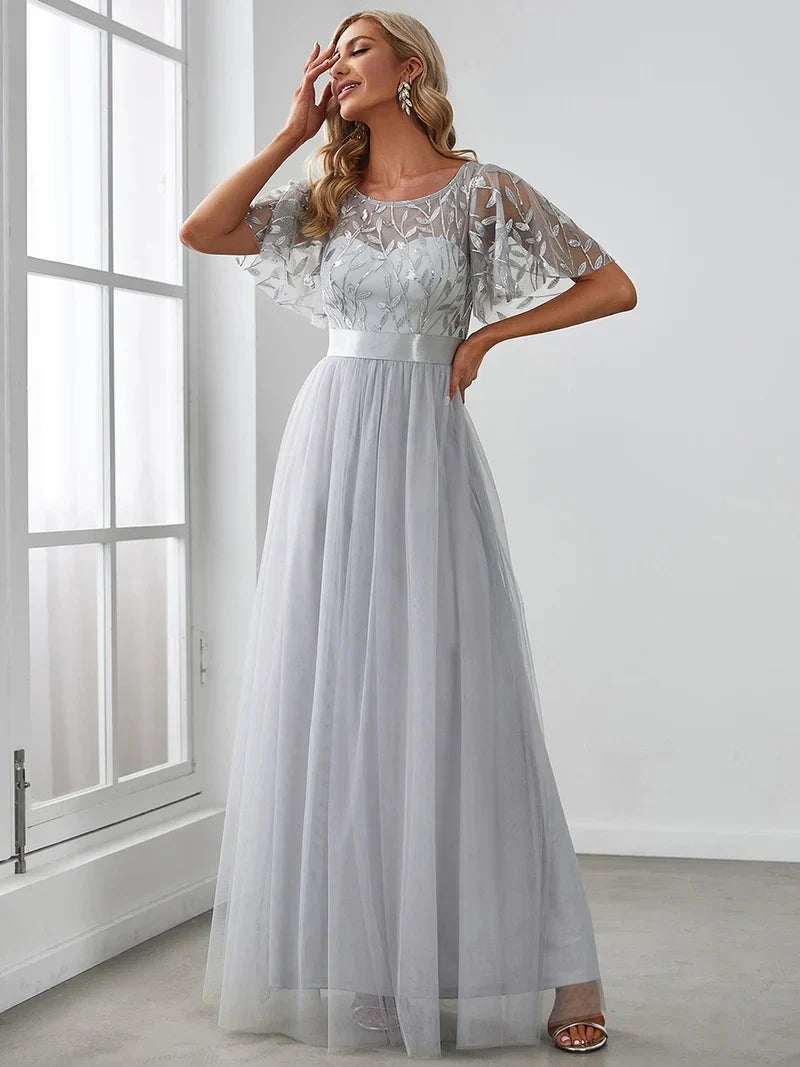 Margot | Sequin Cap Sleeve Maxi Gown