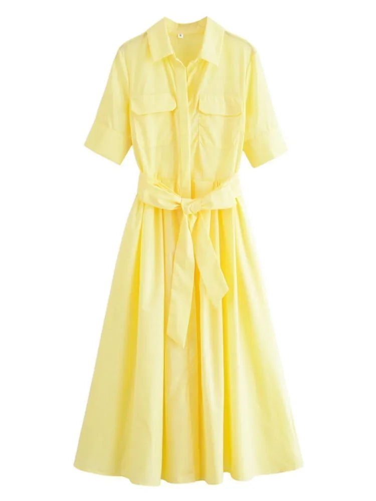 Margot | Short Sleeve Pocket Shirt Dress