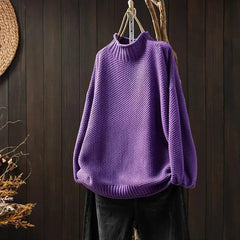 Barbara relaxed knit jumper in Purple by Cévora London