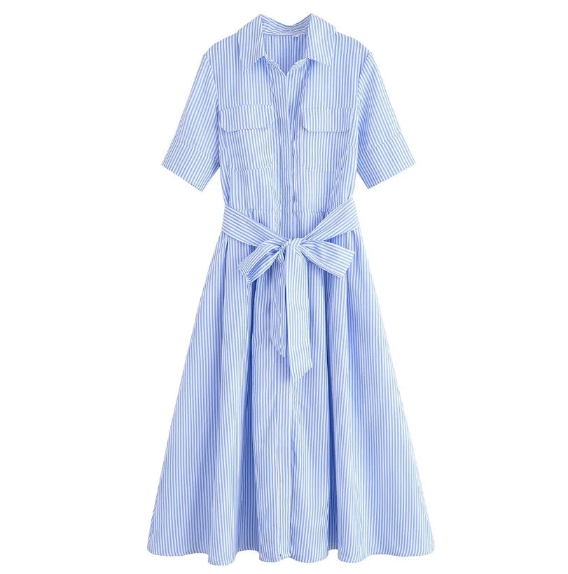Margot | Short Sleeve Pocket Shirt Dress