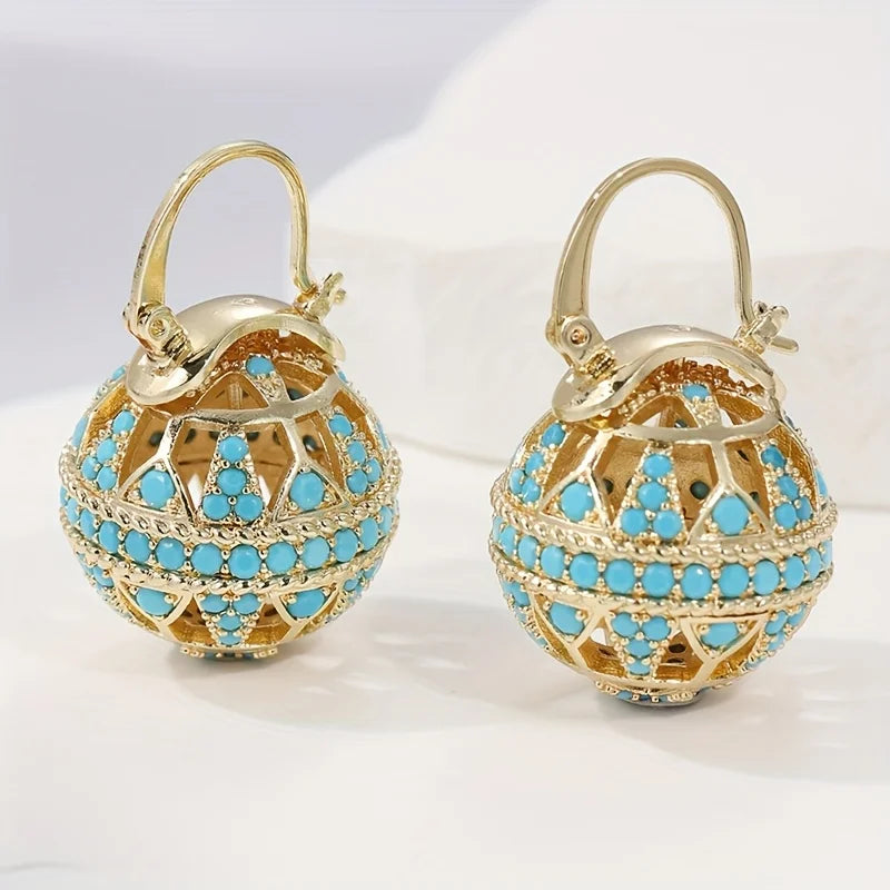 Gilded Turquoise Mandala Earrings