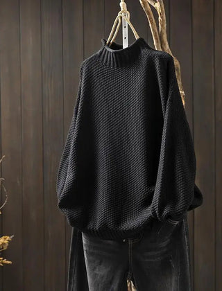 Barbara relaxed knit jumper in Black by Cévora London