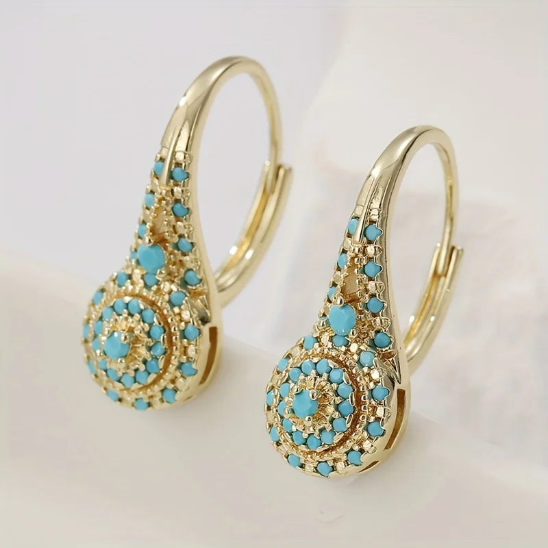 Gilded Turquoise Bloom Earrings