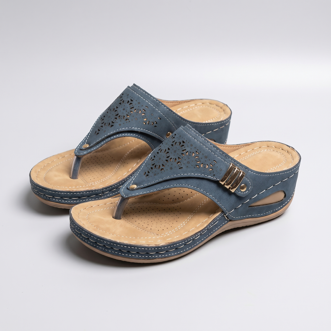 Elena | Sandals with Arch Support, Adjustable Straps and Wedge Heel