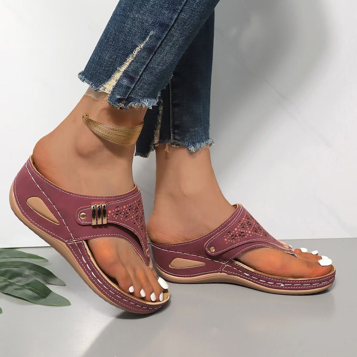 Elena | Sandals with Arch Support, Adjustable Straps and Wedge Heel