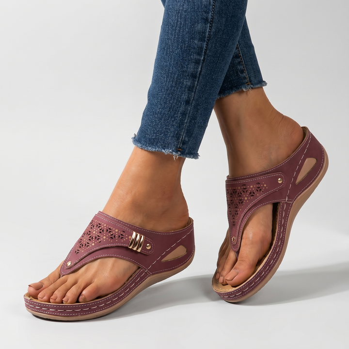 Elena | Sandals with Arch Support, Adjustable Straps and Wedge Heel
