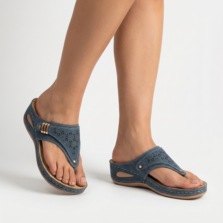 Elena | Sandals with Arch Support, Adjustable Straps and Wedge Heel