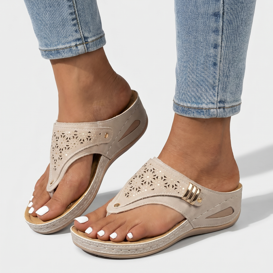 Elena | Sandals with Arch Support, Adjustable Straps and Wedge Heel