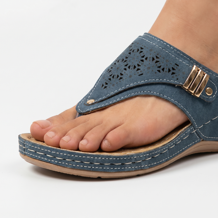 Elena | Sandals with Arch Support, Adjustable Straps and Wedge Heel