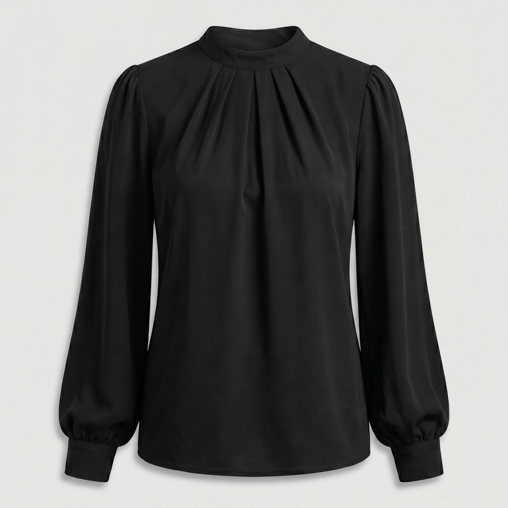 Amelia | Blouse with Round Neckline and Puff Sleeves