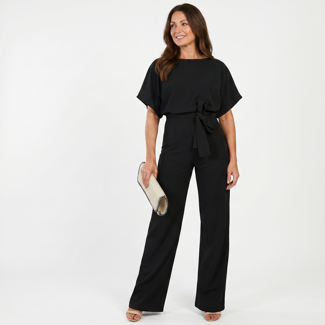Zara | Satin Set – Wide-Leg with Dolman Sleeves, Waist Belt