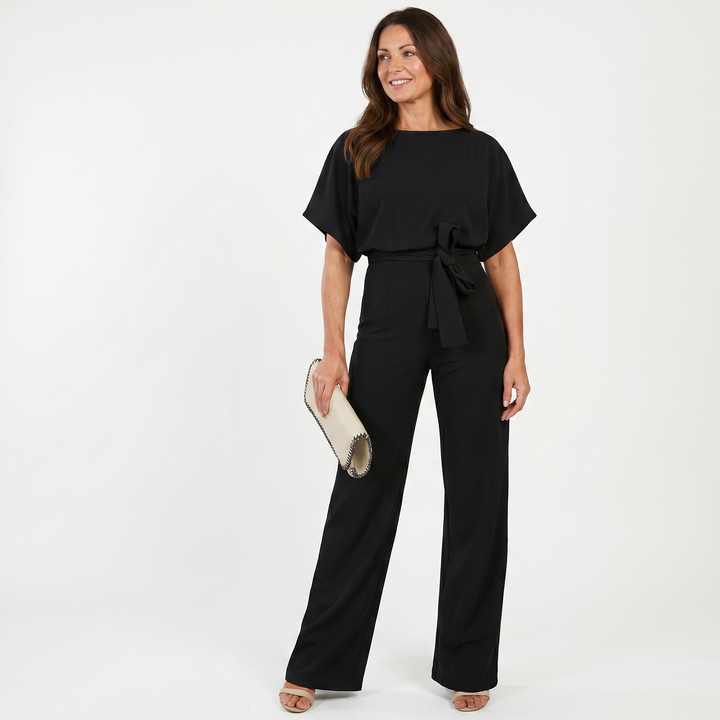 Zara | Satin Set – Wide-Leg with Dolman Sleeves, Waist Belt