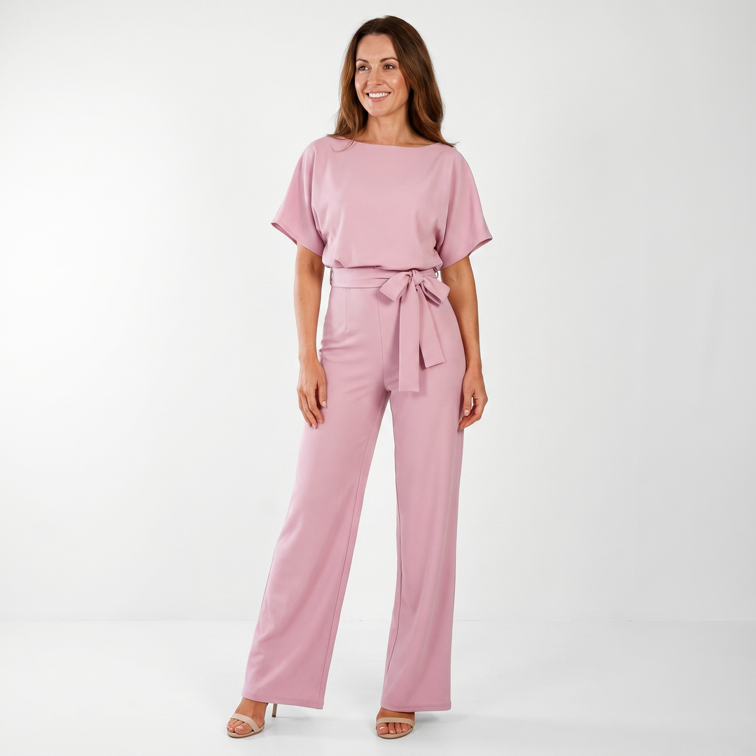 Zara | Satin Set – Wide-Leg with Dolman Sleeves, Waist Belt