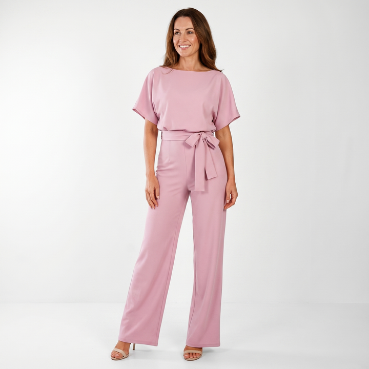 Zara | Satin Set – Wide-Leg with Dolman Sleeves, Waist Belt