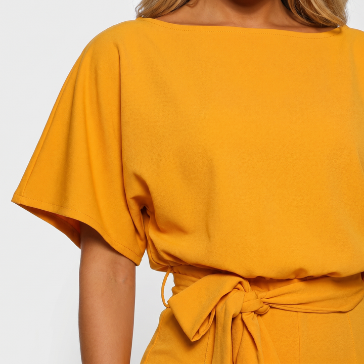 Zara | Satin Set – Wide-Leg with Dolman Sleeves, Waist Belt