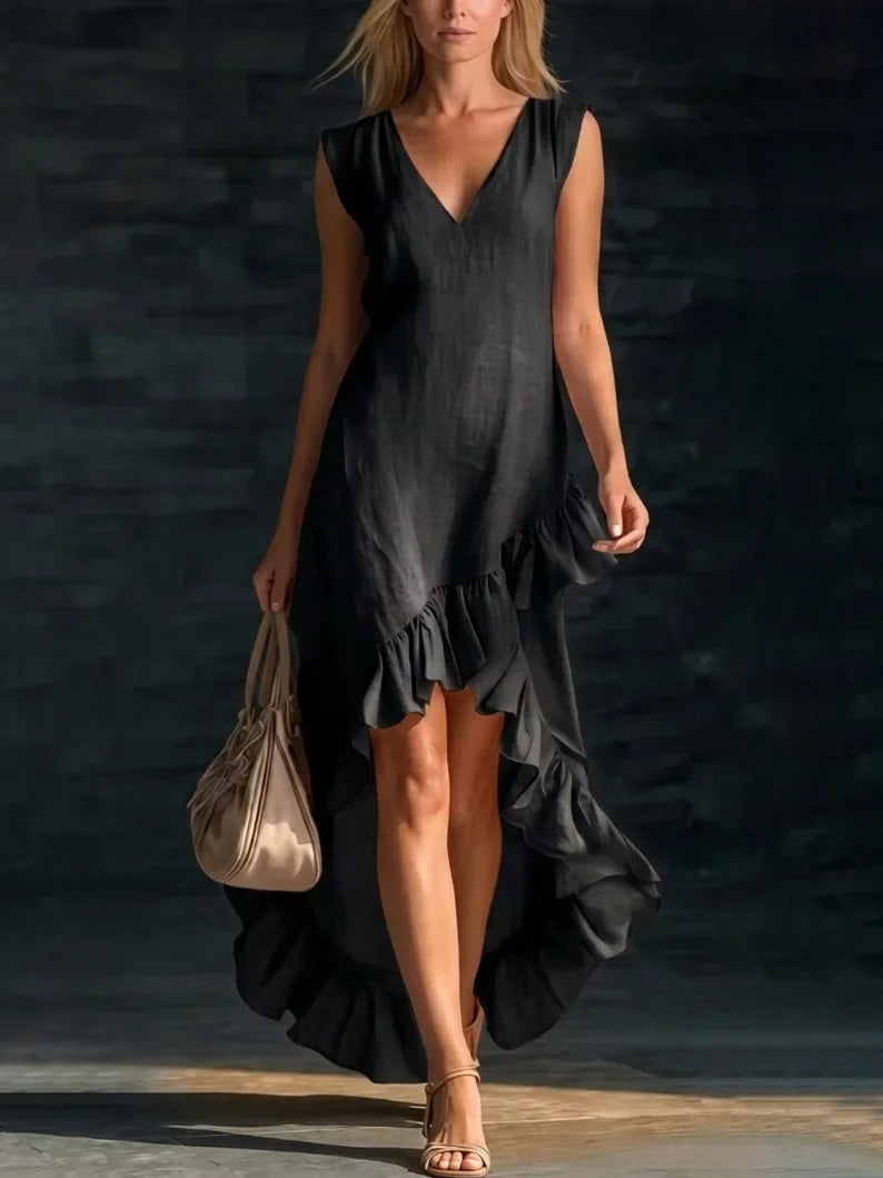 ROWAN | Sleeveless Maxi Dress with Ruffle Hem