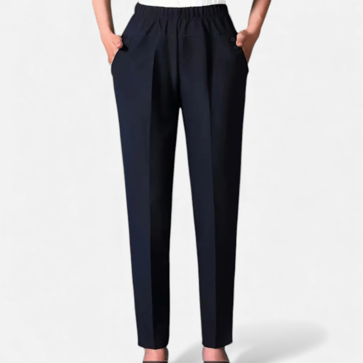 Rhea | Tapered Elegance Trousers with Slant Pockets