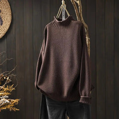 Barbara relaxed knit jumper in Brown by Cévora London