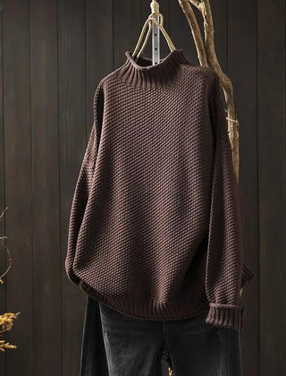 Barbara relaxed knit jumper in Brown by Cévora London