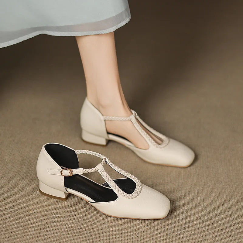 Estelle | Retro Leather Flats