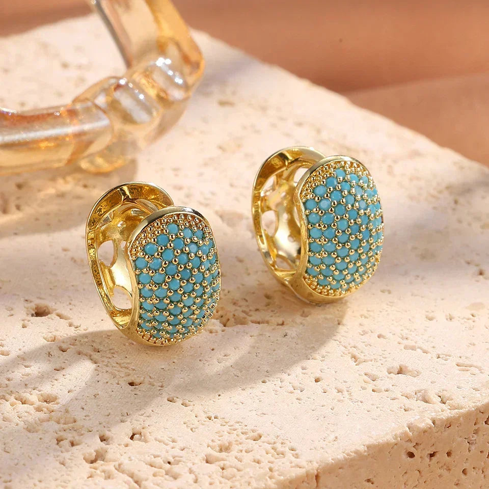 Turquoise Bold Hoop Earrings