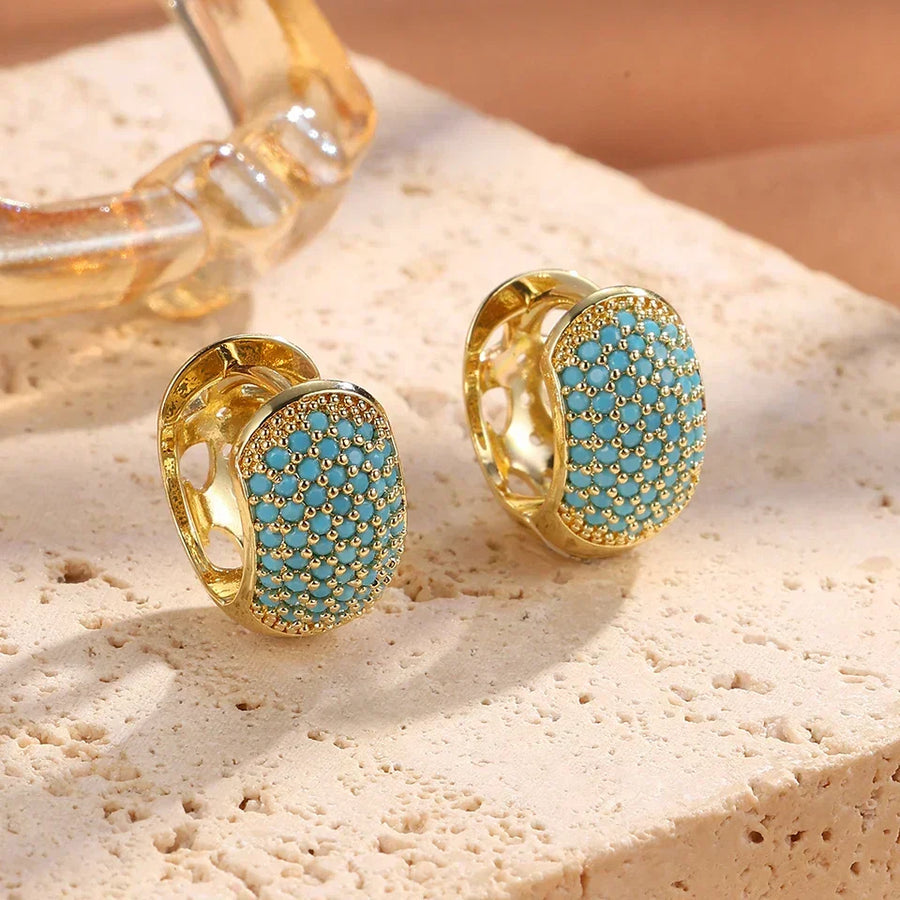 Turquoise Bold Hoop Earrings