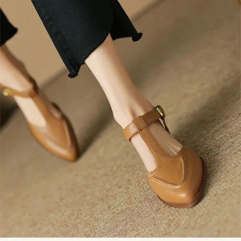 Gianna | Classic Buckle Leather Shoes