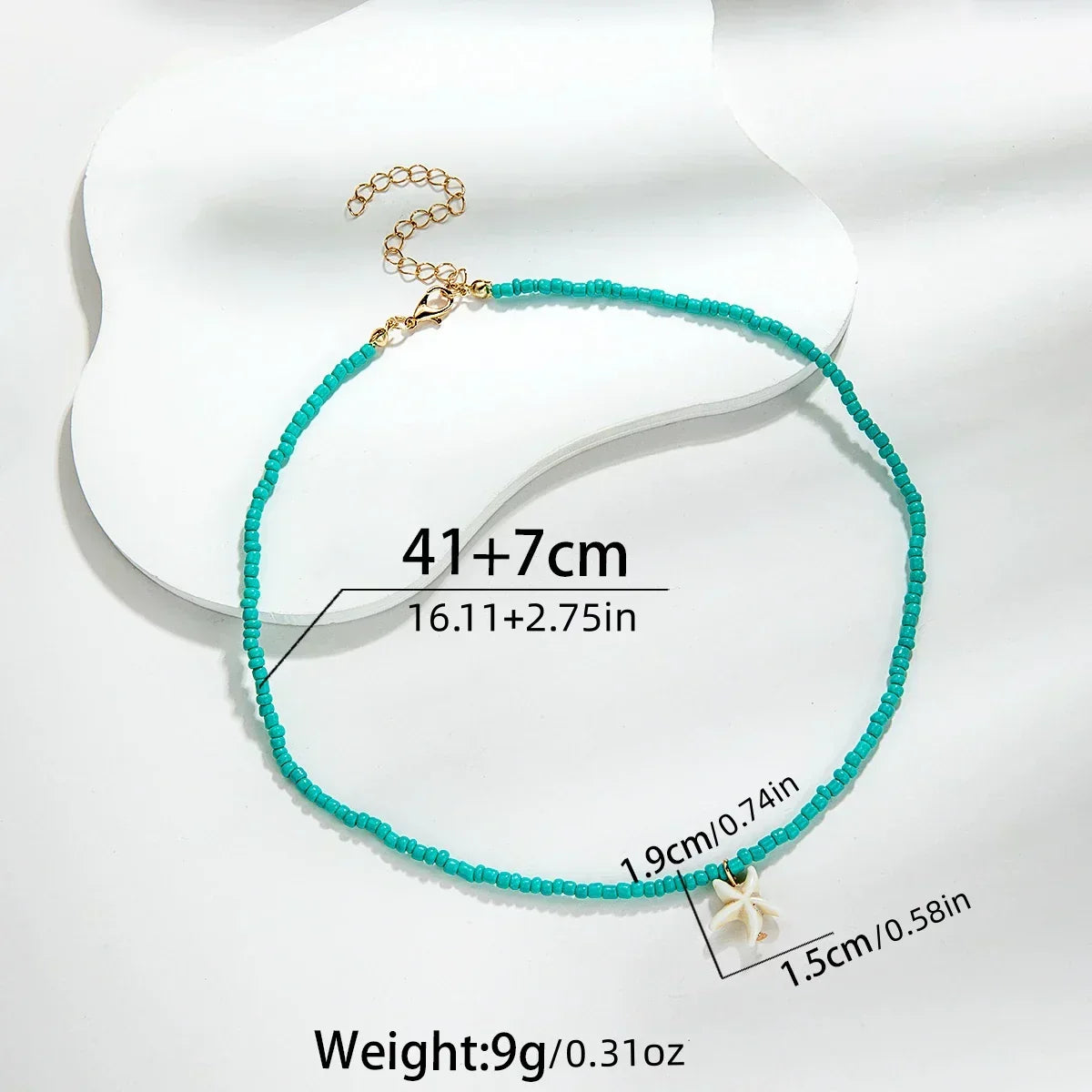 Graceful Turquoise Starfish Necklace