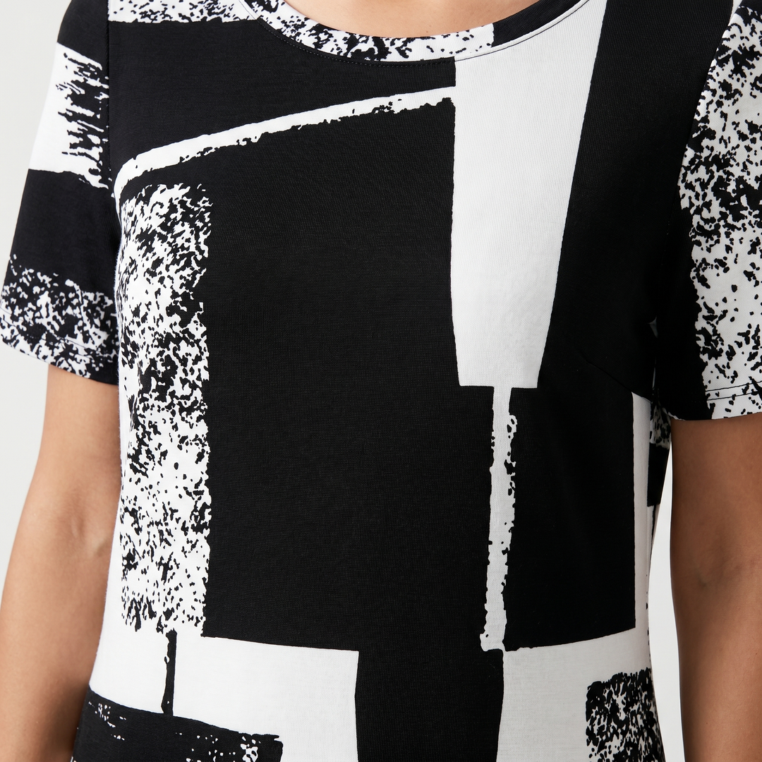 Oriana | Abstract Geometric Print Shift Casual Mini Dress