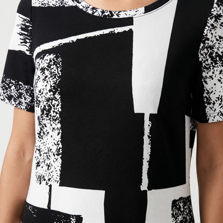 Oriana | Abstract Geometric Print Shift Casual Mini Dress