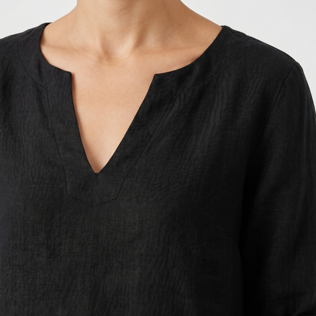 Nina | Shift Dress – V-Neck with 3/4 Sleeves