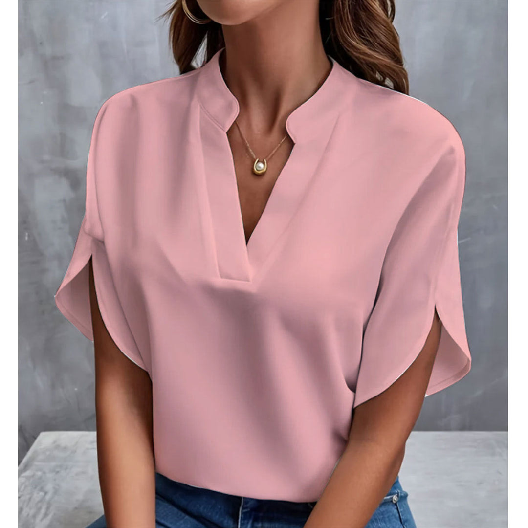 Freya | Split Sleeve Stand Collar Blouse