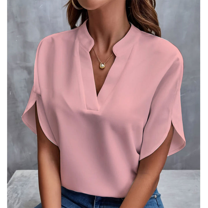 Freya | Split Sleeve Stand Collar Blouse