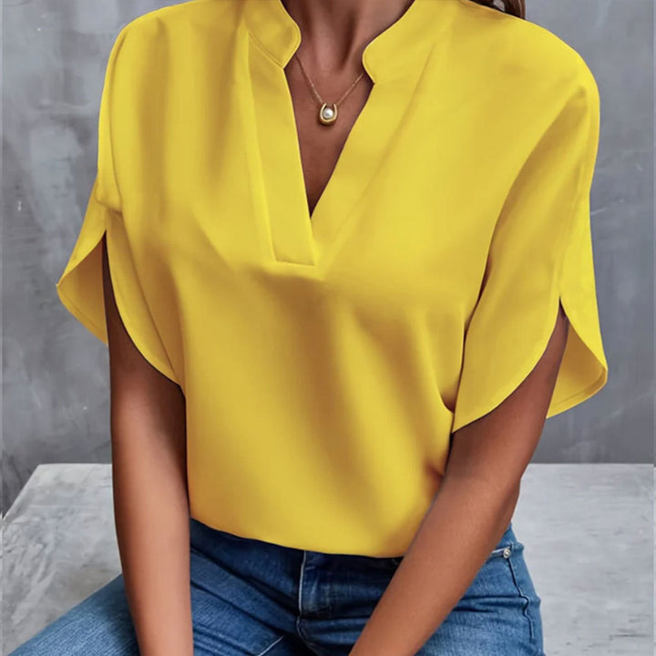 Freya | Split Sleeve Stand Collar Blouse