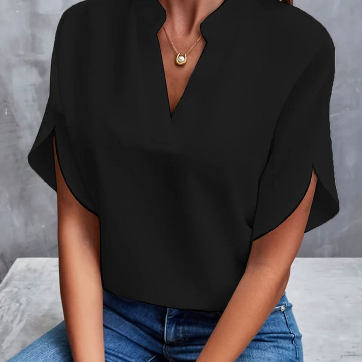 Freya | Split Sleeve Stand Collar Blouse
